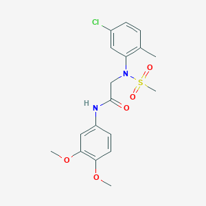 molecular formula C18H21ClN2O5S B411560 2-[5-chloro-2-methyl(methylsulfonyl)anilino]-N-(3,4-dimethoxyphenyl)acetamide 
