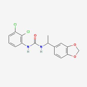 molecular formula C16H14Cl2N2O3 B4115600 N-[1-(1,3-benzodioxol-5-yl)ethyl]-N'-(2,3-dichlorophenyl)urea 