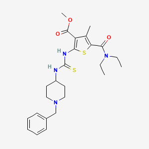 molecular formula C25H34N4O3S2 B4115603 methyl 2-({[(1-benzyl-4-piperidinyl)amino]carbonothioyl}amino)-5-[(diethylamino)carbonyl]-4-methyl-3-thiophenecarboxylate 