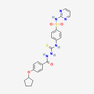 molecular formula C23H24N6O4S2 B4115611 2-[4-(cyclopentyloxy)benzoyl]-N-{4-[(2-pyrimidinylamino)sulfonyl]phenyl}hydrazinecarbothioamide 