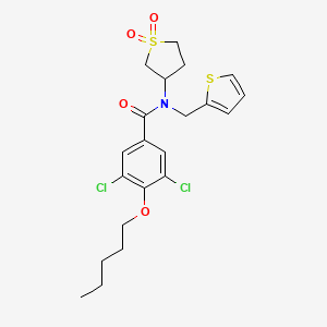 molecular formula C21H25Cl2NO4S2 B4115613 3,5-dichloro-N-(1,1-dioxidotetrahydro-3-thienyl)-4-(pentyloxy)-N-(2-thienylmethyl)benzamide 
