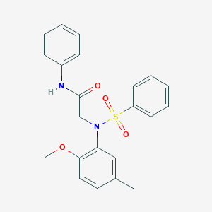 molecular formula C22H22N2O4S B411563 2-[2-methoxy-5-methyl(phenylsulfonyl)anilino]-N-phenylacetamide 