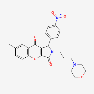 molecular formula C25H25N3O6 B4115636 7-methyl-2-[3-(4-morpholinyl)propyl]-1-(4-nitrophenyl)-1,2-dihydrochromeno[2,3-c]pyrrole-3,9-dione 