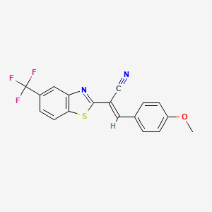 molecular formula C18H11F3N2OS B4115649 3-(4-methoxyphenyl)-2-[5-(trifluoromethyl)-1,3-benzothiazol-2-yl]acrylonitrile 
