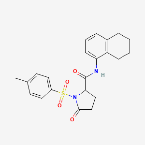molecular formula C22H24N2O4S B4115672 1-[(4-methylphenyl)sulfonyl]-5-oxo-N-(5,6,7,8-tetrahydro-1-naphthalenyl)prolinamide 