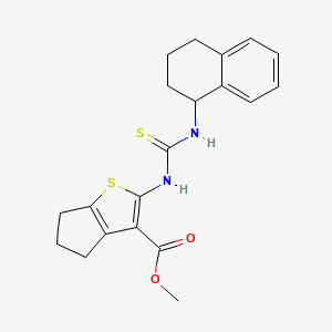 molecular formula C20H22N2O2S2 B4115677 methyl 2-{[(1,2,3,4-tetrahydro-1-naphthalenylamino)carbonothioyl]amino}-5,6-dihydro-4H-cyclopenta[b]thiophene-3-carboxylate 