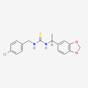 molecular formula C17H17ClN2O2S B4115688 N-[1-(1,3-benzodioxol-5-yl)ethyl]-N'-(4-chlorobenzyl)thiourea 