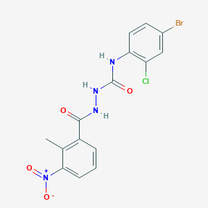N-(4-bromo-2-chlorophenyl)-2-(2-methyl-3-nitrobenzoyl)hydrazinecarboxamide