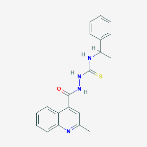 molecular formula C20H20N4OS B4115715 2-[(2-methyl-4-quinolinyl)carbonyl]-N-(1-phenylethyl)hydrazinecarbothioamide 