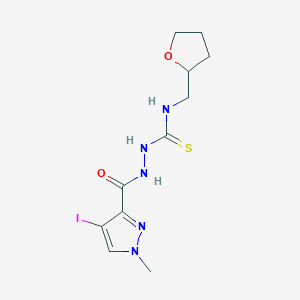 molecular formula C11H16IN5O2S B4115722 2-[(4-iodo-1-methyl-1H-pyrazol-3-yl)carbonyl]-N-(tetrahydro-2-furanylmethyl)hydrazinecarbothioamide 