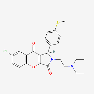 molecular formula C24H25ClN2O3S B4115732 7-chloro-2-[2-(diethylamino)ethyl]-1-[4-(methylthio)phenyl]-1,2-dihydrochromeno[2,3-c]pyrrole-3,9-dione 