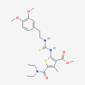 molecular formula C23H31N3O5S2 B4115739 methyl 5-[(diethylamino)carbonyl]-2-[({[2-(3,4-dimethoxyphenyl)ethyl]amino}carbonothioyl)amino]-4-methyl-3-thiophenecarboxylate 