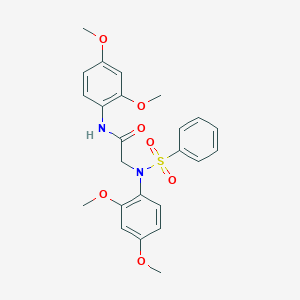 molecular formula C24H26N2O7S B411574 N-(2,4-dimethoxyphenyl)-2-[2,4-dimethoxy(phenylsulfonyl)anilino]acetamide 