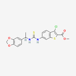 molecular formula C20H17ClN2O4S2 B4115776 methyl 6-[({[1-(1,3-benzodioxol-5-yl)ethyl]amino}carbonothioyl)amino]-3-chloro-1-benzothiophene-2-carboxylate 