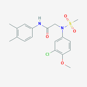 molecular formula C18H21ClN2O4S B411581 2-[3-chloro-4-methoxy(methylsulfonyl)anilino]-N-(3,4-dimethylphenyl)acetamide CAS No. 6186-92-1