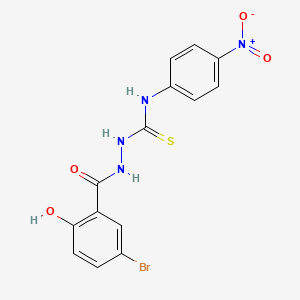 molecular formula C14H11BrN4O4S B4115812 2-(5-bromo-2-hydroxybenzoyl)-N-(4-nitrophenyl)hydrazinecarbothioamide 