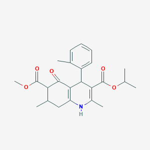 molecular formula C24H29NO5 B4115822 3-isopropyl 6-methyl 2,7-dimethyl-4-(2-methylphenyl)-5-oxo-1,4,5,6,7,8-hexahydro-3,6-quinolinedicarboxylate 
