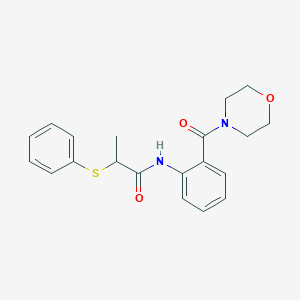 molecular formula C20H22N2O3S B4115839 N-[2-(4-morpholinylcarbonyl)phenyl]-2-(phenylthio)propanamide 