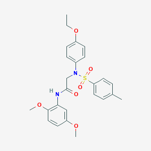 molecular formula C25H28N2O6S B411584 N-(2,5-dimethoxyphenyl)-2-{4-ethoxy[(4-methylphenyl)sulfonyl]anilino}acetamide 