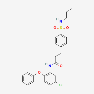 molecular formula C24H25ClN2O4S B4115852 N-(5-chloro-2-phenoxyphenyl)-3-{4-[(propylamino)sulfonyl]phenyl}propanamide 