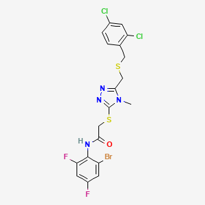 molecular formula C19H15BrCl2F2N4OS2 B4115858 N-(2-bromo-4,6-difluorophenyl)-2-[(5-{[(2,4-dichlorobenzyl)thio]methyl}-4-methyl-4H-1,2,4-triazol-3-yl)thio]acetamide 
