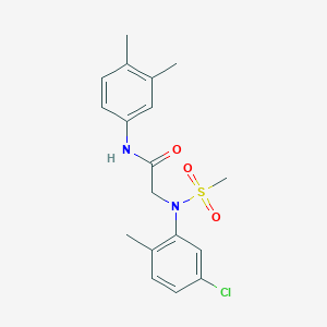 molecular formula C18H21ClN2O3S B411586 2-[5-chloro-2-methyl(methylsulfonyl)anilino]-N-(3,4-dimethylphenyl)acetamide 