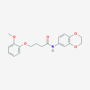 molecular formula C19H21NO5 B4115875 N-(2,3-dihydro-1,4-benzodioxin-6-yl)-4-(2-methoxyphenoxy)butanamide 