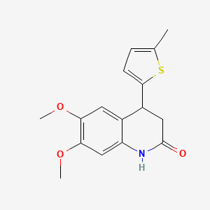 molecular formula C16H17NO3S B4115899 6,7-dimethoxy-4-(5-methyl-2-thienyl)-3,4-dihydro-2(1H)-quinolinone 