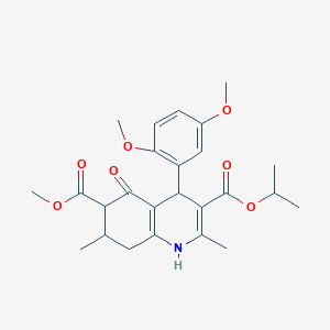 molecular formula C25H31NO7 B4115905 3-isopropyl 6-methyl 4-(2,5-dimethoxyphenyl)-2,7-dimethyl-5-oxo-1,4,5,6,7,8-hexahydro-3,6-quinolinedicarboxylate 