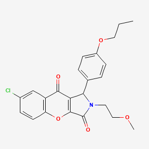 molecular formula C23H22ClNO5 B4115908 7-chloro-2-(2-methoxyethyl)-1-(4-propoxyphenyl)-1,2-dihydrochromeno[2,3-c]pyrrole-3,9-dione 