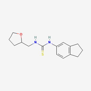 molecular formula C15H20N2OS B4115915 N-(2,3-dihydro-1H-inden-5-yl)-N'-(tetrahydro-2-furanylmethyl)thiourea 