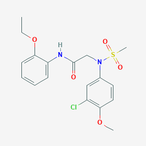 molecular formula C18H21ClN2O5S B411592 2-[3-chloro-4-methoxy(methylsulfonyl)anilino]-N-(2-ethoxyphenyl)acetamide 
