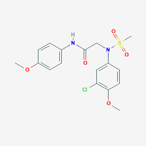 molecular formula C17H19ClN2O5S B411593 2-[3-chloro-4-methoxy(methylsulfonyl)anilino]-N-(4-methoxyphenyl)acetamide 