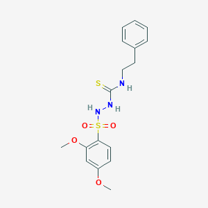 molecular formula C17H21N3O4S2 B4115931 2-[(2,4-dimethoxyphenyl)sulfonyl]-N-(2-phenylethyl)hydrazinecarbothioamide 
