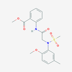 molecular formula C19H22N2O6S B411594 Methyl 2-({[2-methoxy-5-methyl(methylsulfonyl)anilino]acetyl}amino)benzoate 