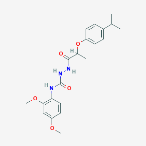 molecular formula C21H27N3O5 B4115949 N-(2,4-dimethoxyphenyl)-2-[2-(4-isopropylphenoxy)propanoyl]hydrazinecarboxamide 