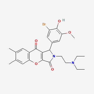 molecular formula C26H29BrN2O5 B4115950 1-(3-bromo-4-hydroxy-5-methoxyphenyl)-2-[2-(diethylamino)ethyl]-6,7-dimethyl-1,2-dihydrochromeno[2,3-c]pyrrole-3,9-dione 