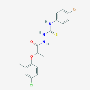 molecular formula C17H17BrClN3O2S B4115961 N-(4-bromophenyl)-2-[2-(4-chloro-2-methylphenoxy)propanoyl]hydrazinecarbothioamide 