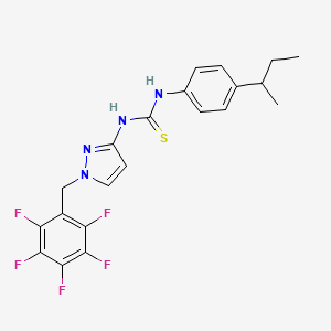 molecular formula C21H19F5N4S B4115965 N-(4-sec-butylphenyl)-N'-[1-(pentafluorobenzyl)-1H-pyrazol-3-yl]thiourea 