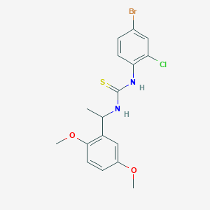 molecular formula C17H18BrClN2O2S B4115969 N-(4-bromo-2-chlorophenyl)-N'-[1-(2,5-dimethoxyphenyl)ethyl]thiourea 
