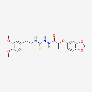 molecular formula C21H25N3O6S B4115975 2-[2-(1,3-benzodioxol-5-yloxy)propanoyl]-N-[2-(3,4-dimethoxyphenyl)ethyl]hydrazinecarbothioamide 