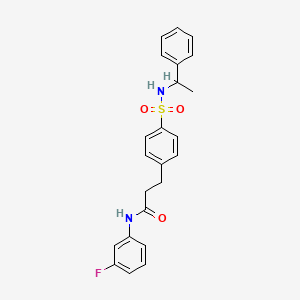 molecular formula C23H23FN2O3S B4115980 N-(3-fluorophenyl)-3-(4-{[(1-phenylethyl)amino]sulfonyl}phenyl)propanamide 