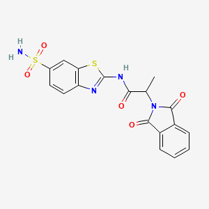 molecular formula C18H14N4O5S2 B4115985 N-[6-(aminosulfonyl)-1,3-benzothiazol-2-yl]-2-(1,3-dioxo-1,3-dihydro-2H-isoindol-2-yl)propanamide 