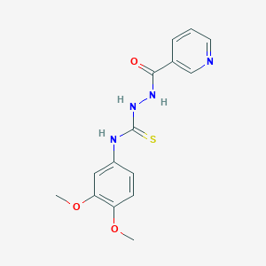 molecular formula C15H16N4O3S B4115987 N-(3,4-dimethoxyphenyl)-2-(3-pyridinylcarbonyl)hydrazinecarbothioamide 