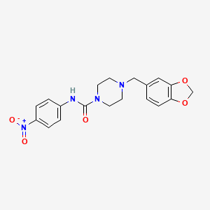 molecular formula C19H20N4O5 B4115999 4-(1,3-benzodioxol-5-ylmethyl)-N-(4-nitrophenyl)-1-piperazinecarboxamide 