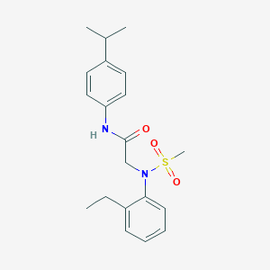 molecular formula C20H26N2O3S B411600 2-[2-ethyl(methylsulfonyl)anilino]-N-(4-isopropylphenyl)acetamide 