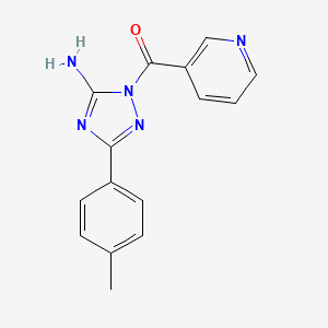 molecular formula C15H13N5O B4116004 3-(4-methylphenyl)-1-(3-pyridinylcarbonyl)-1H-1,2,4-triazol-5-amine 
