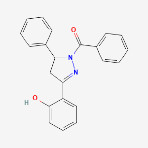 molecular formula C22H18N2O2 B4116006 2-(1-benzoyl-5-phenyl-4,5-dihydro-1H-pyrazol-3-yl)phenol 