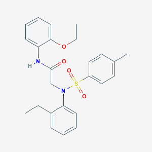 molecular formula C25H28N2O4S B411603 N-(2-ethoxyphenyl)-2-{2-ethyl[(4-methylphenyl)sulfonyl]anilino}acetamide 