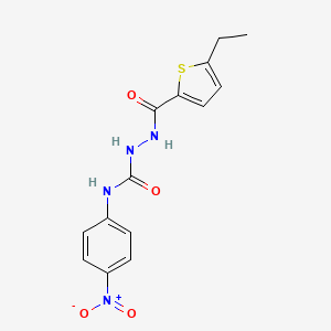 molecular formula C14H14N4O4S B4116044 2-[(5-ethyl-2-thienyl)carbonyl]-N-(4-nitrophenyl)hydrazinecarboxamide 